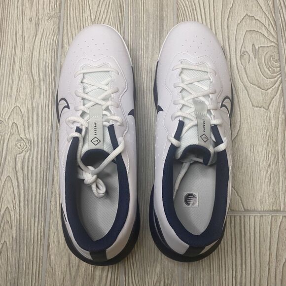 Nike Diamond Alpha Huarache Metal Baseball Cleats Men’s 11 White Navy DJ6516-103 - Picture 7 of 8